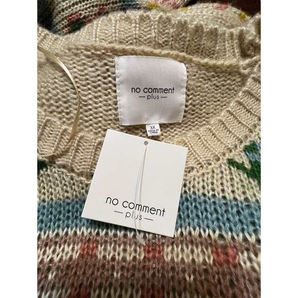 No Comments Plus Sweater Butterflies Flowers Cactus Acrylic Size 3X NWT - Picture 5 of 5